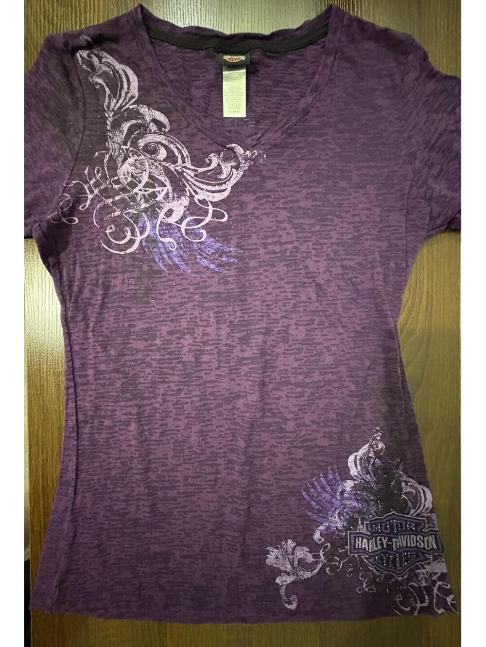 Harley-Davidson Women's V-Neck T-Shirt XL Purple Shear El Paso, Texas